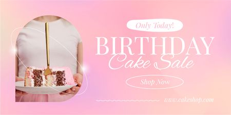 Bakery Ad with Birthday Cake Twitter tervezősablon