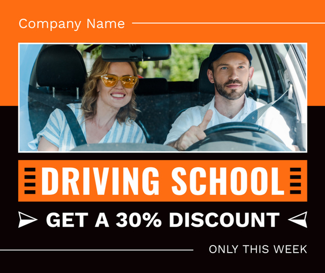Master Driving Skills At School With Discount Facebook Design Template