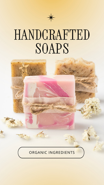 Designvorlage Handmade Decorative Soap Sale für Instagram Video Story