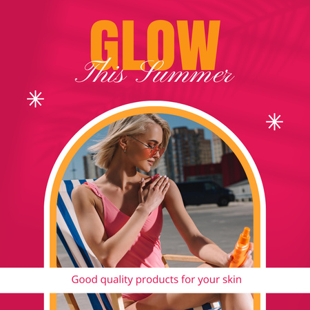 Products for a Glowing Summer Tan Instagram Design Template
