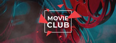 Ontwerpsjabloon van Facebook cover van Movie Club Meeting Announcement