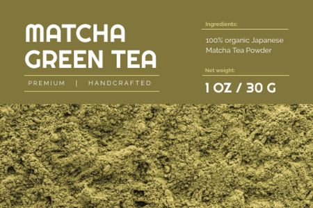 Matcha ad on green Tea powder Label Modelo de Design