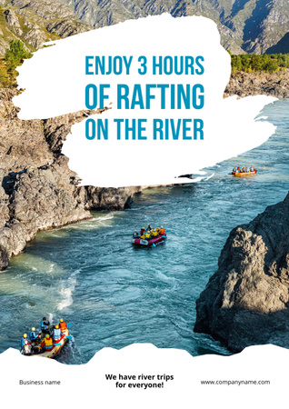People on Rafting Poster A3 Design Template