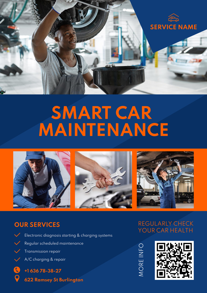 Offer of Car Maintenance Services Poster Design Template