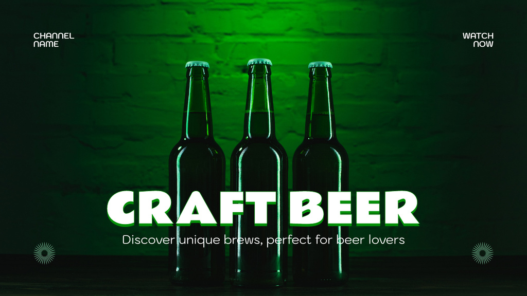 Designvorlage Unique Craft Beer in Bottles Offer für Youtube Thumbnail