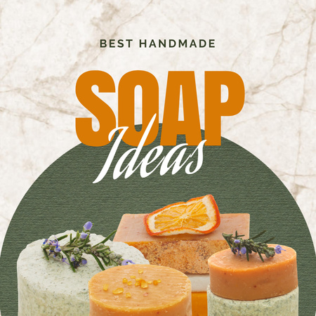 Handmade Soap Making Ideas With Orange Animated Post Design Template