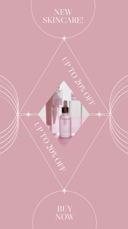 Designvorlage Angebot an natürlichen Hautpflegeprodukten in Pink für Instagram Story
