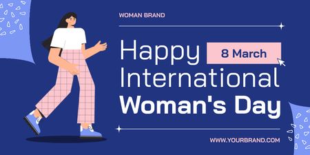 Women's Day Holiday Greeting Twitter Design Template