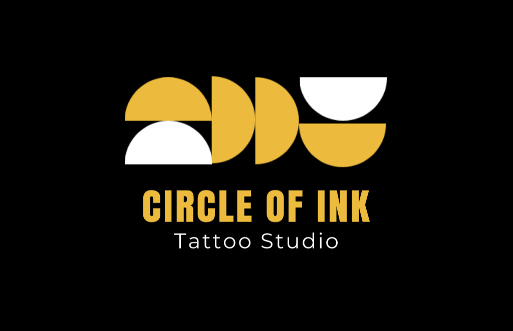 Designvorlage Tattoo Studio Offer With Geometrical Pattern für Business Card 85x55mm