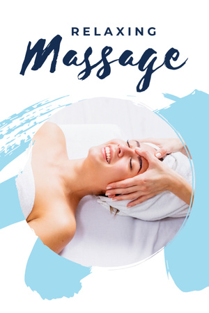 Relaxing Massage Promotion In White Postcard 4x6in Vertical Design Template