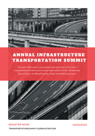 Ontwerpsjabloon van Flyer A5 van Annual Gathering for Infrastructure Transportation Discussion