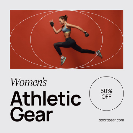 Women's Athletic Gear Ad Instagram Tasarım Şablonu