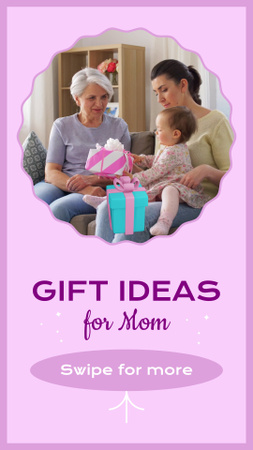 Modèle de visuel Idées cadeaux créatives pour la fête des mères - Instagram Video Story