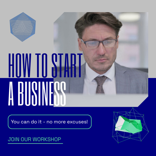 Business Start Up Workshop Announcement Animated Post Tasarım Şablonu