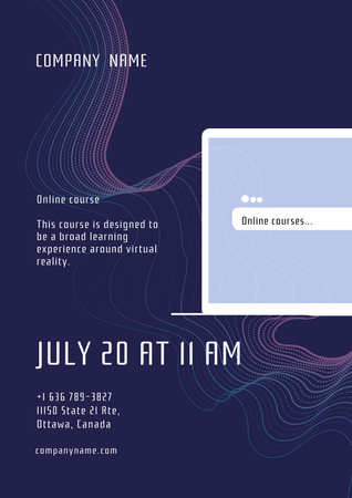 Online Courses About VR Ad In Summer Poster Design Template