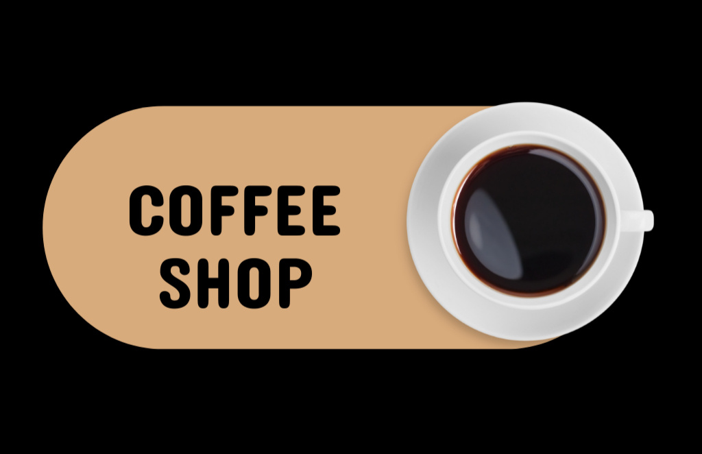 Coffee Shop Discount Offer on Dark Brown Business Card 85x55mmデザインテンプレート