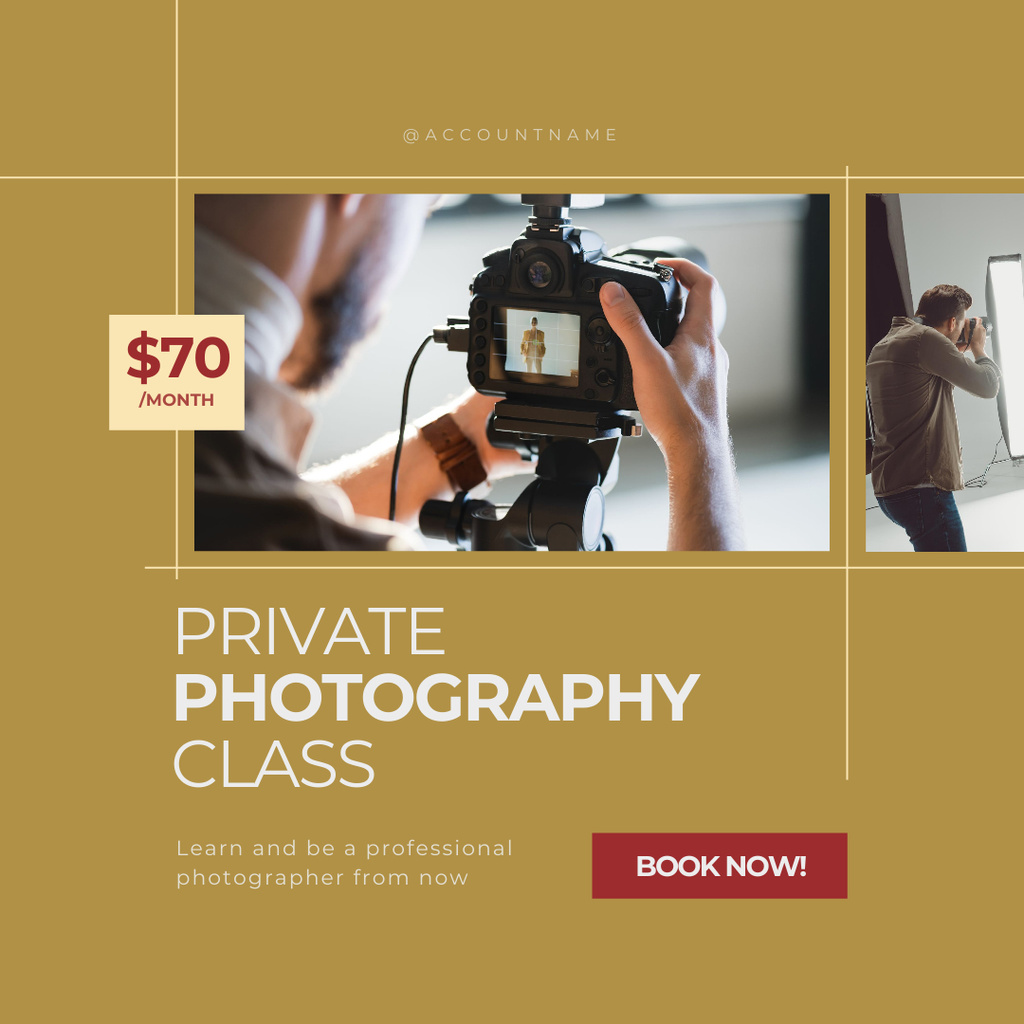 Private Photography Class  Instagram Design Template