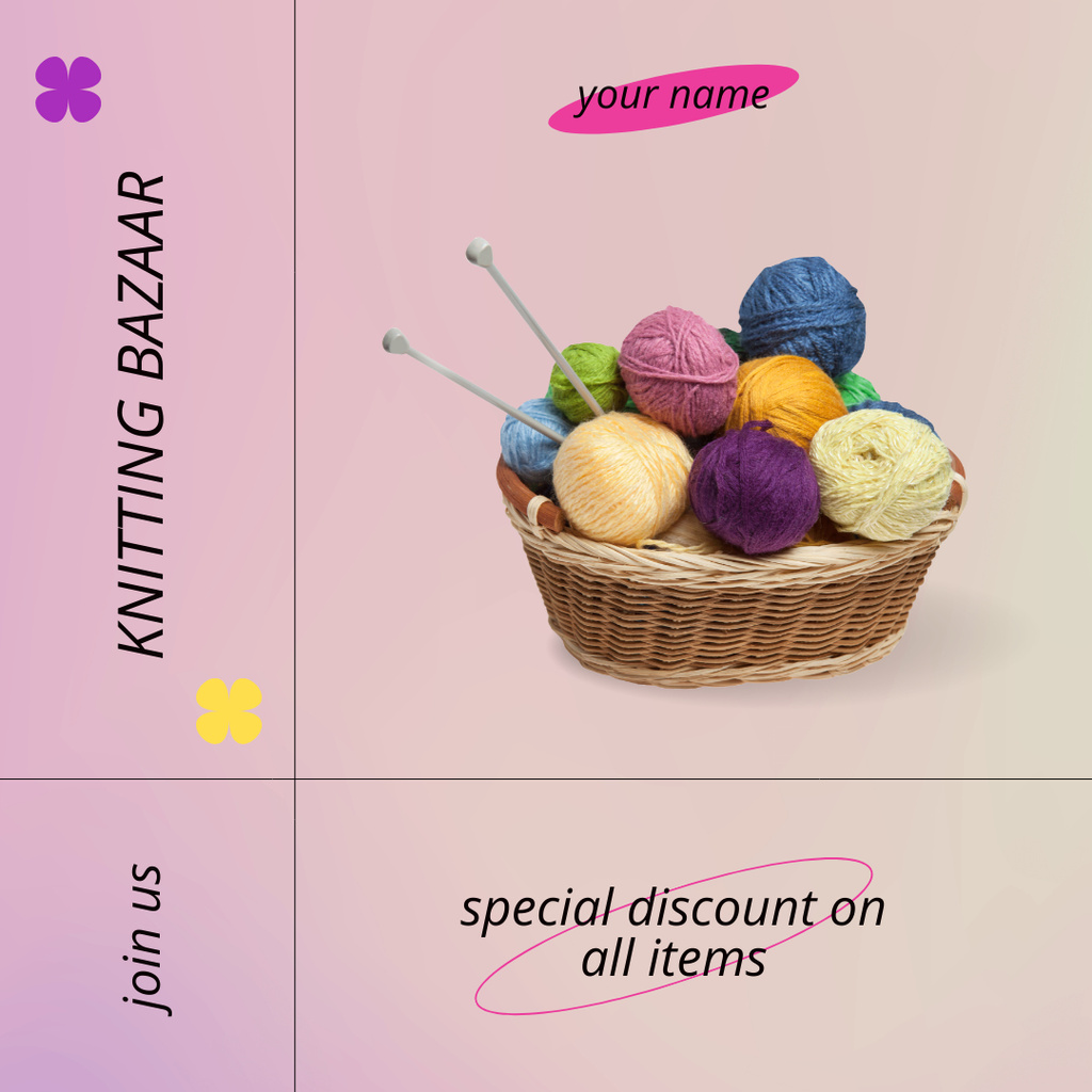 Ontwerpsjabloon van Instagram van Special Offer Discounts on Knitwear