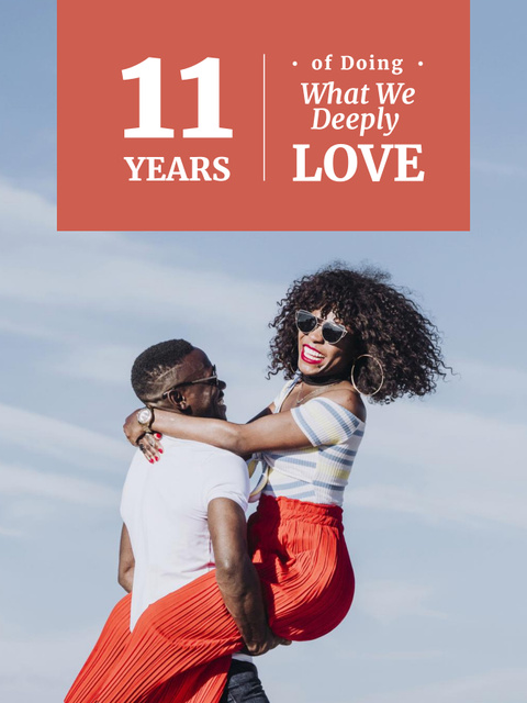 Happy Couple of Lovers Poster US Design Template