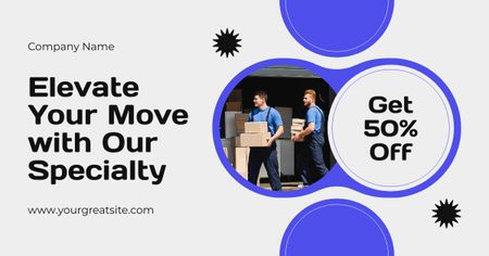 Special Offer of Discount on Moving Services Facebook AD Design Template