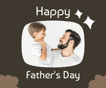 Father's Day Holiday with Dad and Son Facebook Design Template