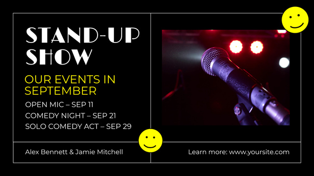 Charming Stand-Up Show With Solo Performances Announcement Full HD video Design Template