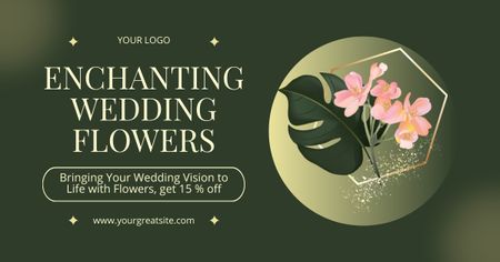 Arranjos encantadores de flores para casamento Facebook AD Modelo de Design