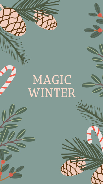 Plantilla de diseño de Winter Inspiration with Candy Canes Instagram Story 