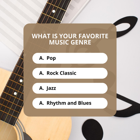 Questionnaire about Favorite Music Genre Instagram tervezősablon