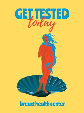 Template di design cancro al seno check-up motivazione con venere illustrazione Poster US