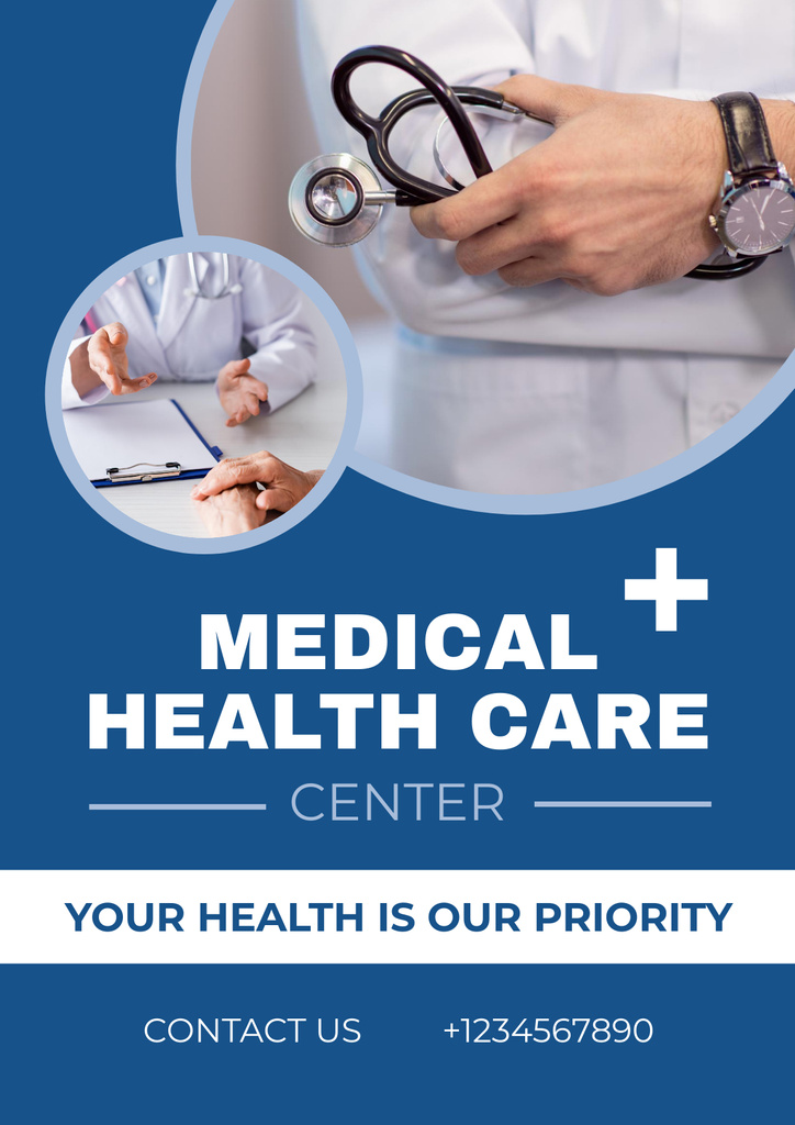 Medical Health Care Center Ad Poster Design Template