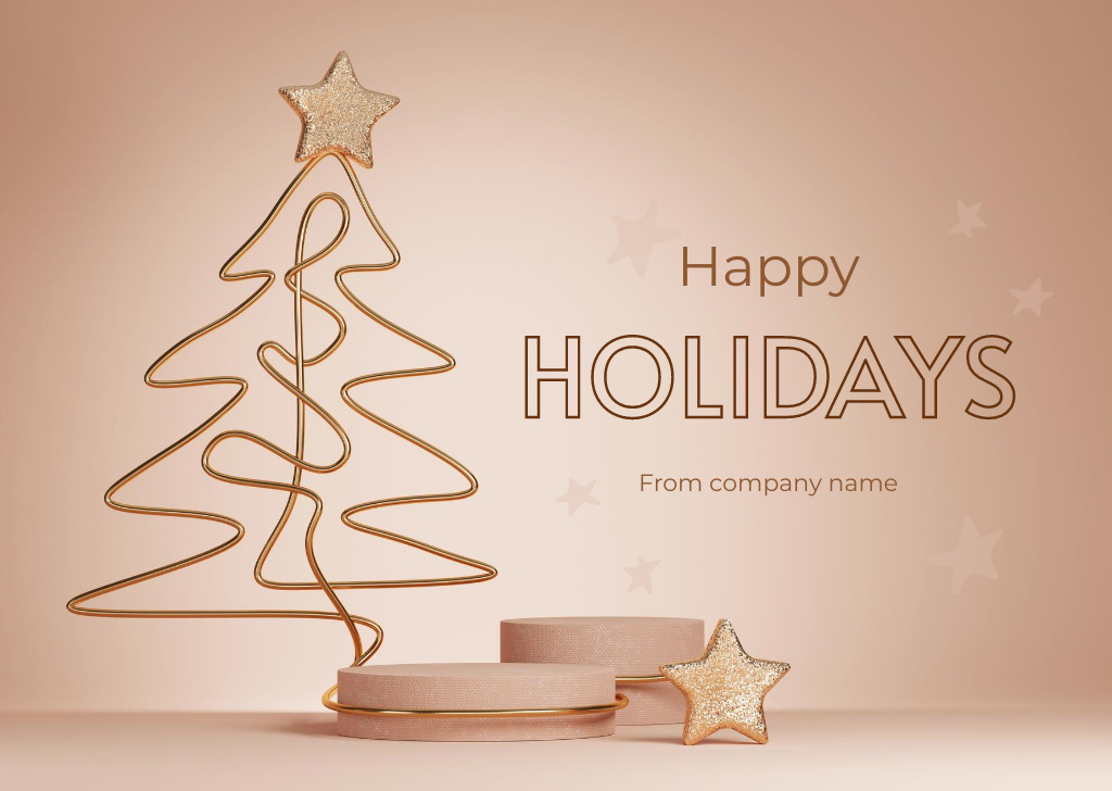 Greeting on Christmas and New Year Postcard – шаблон для дизайна