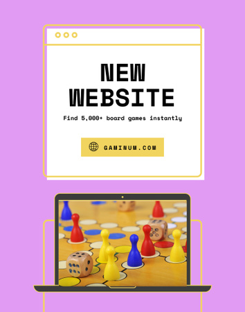 Website Ad with Board Game Poster 22x28in Design Template