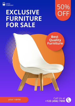 Designvorlage Offer of Exclusive Furniture for Sale für Poster