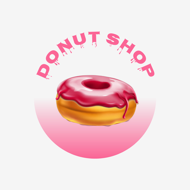 Puffy Delicious Donut with Mirror Glaze Animated Logo Modelo de Design
