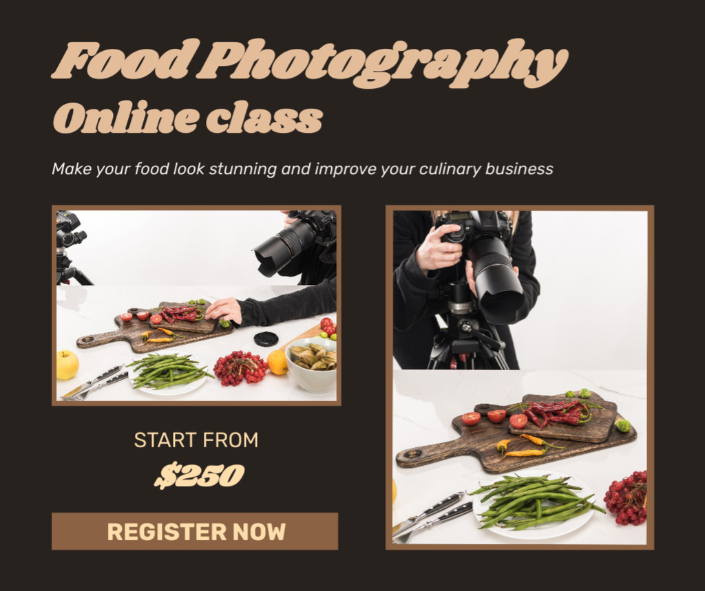 Food Photography Class  Facebook Design Template