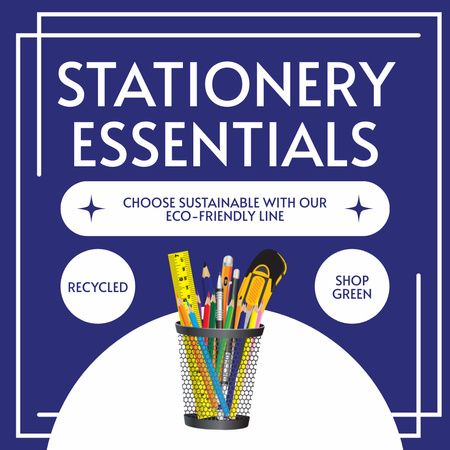 Platilla de diseño Eco-Friendly Line of Stationery Essentials Animated Post