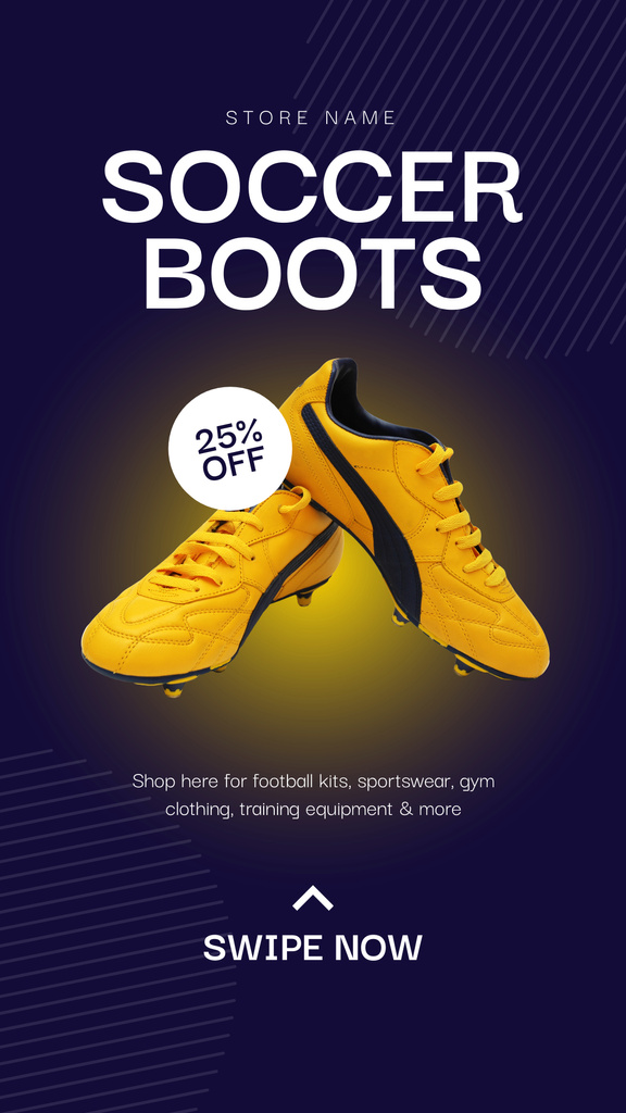 Soccer Boots Discount Offer Instagram Story Tasarım Şablonu