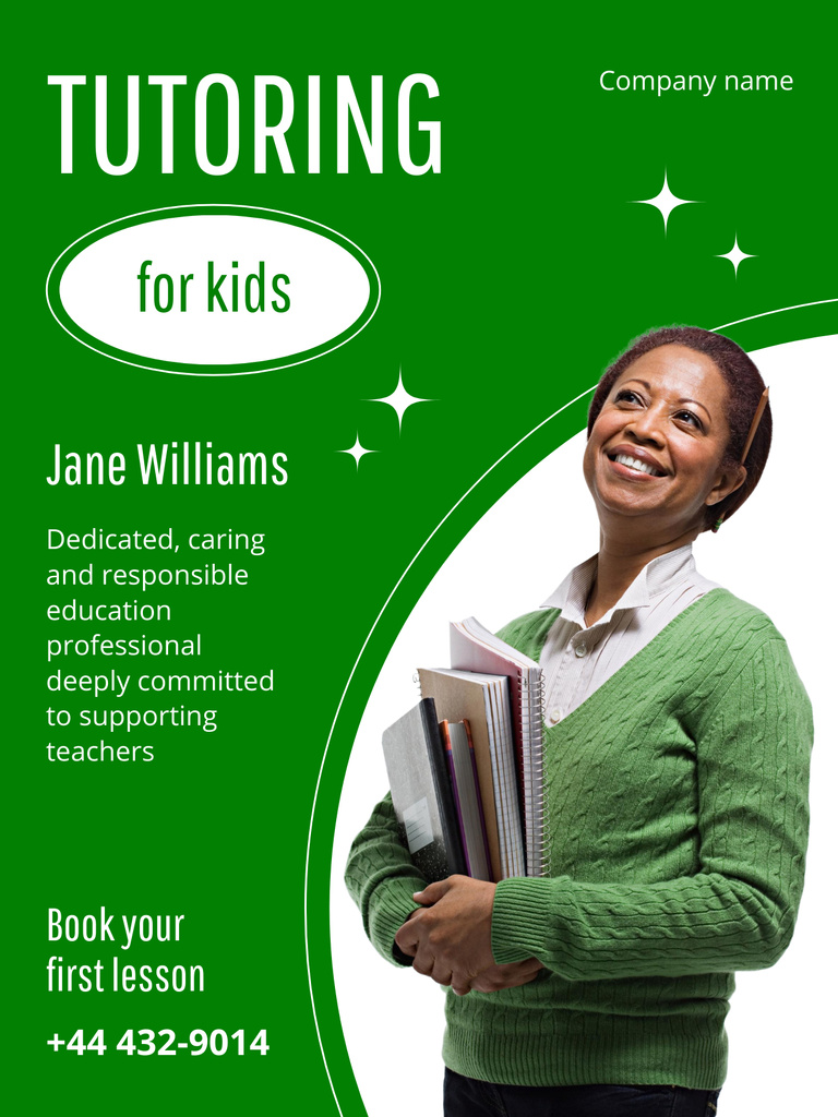 Plantilla de diseño de Tutoring Services for Kids Poster US 
