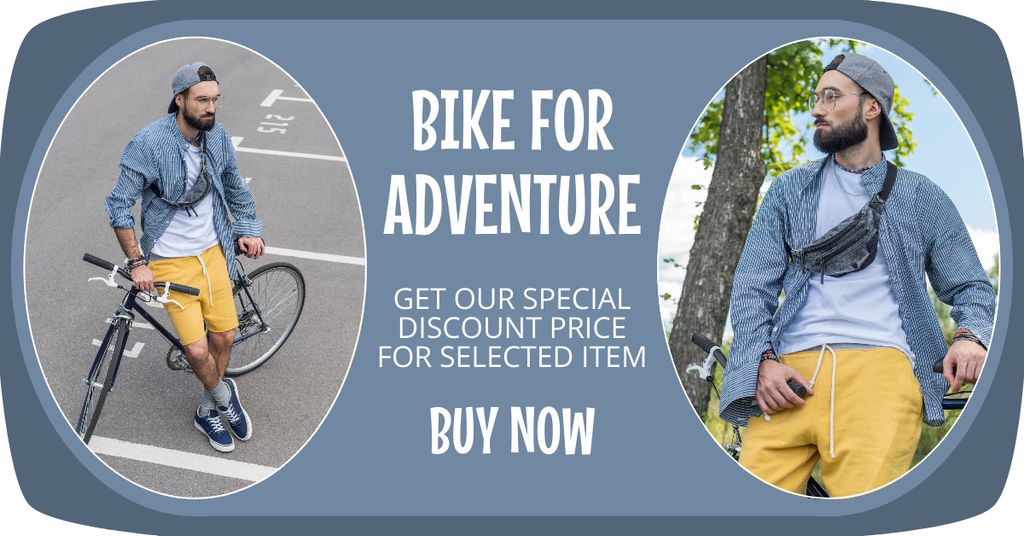 Plantilla de diseño de Bike for Your Adventures Facebook AD 