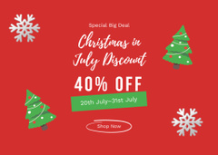 Exciting Christmas in July Sale Ad on Red