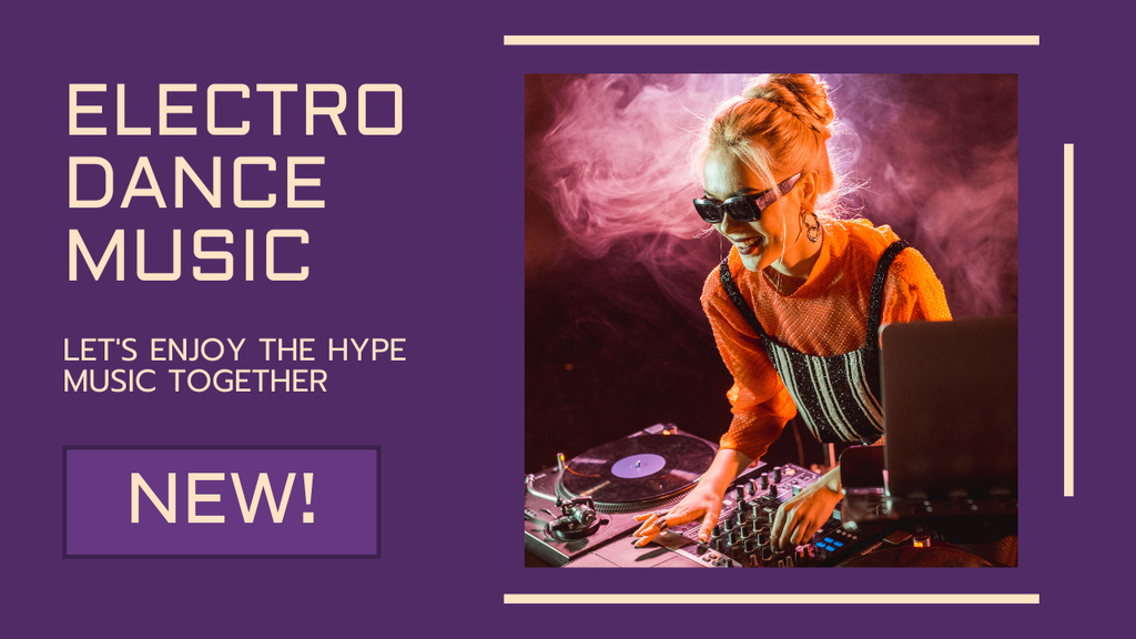 Designvorlage Electro Dance Music Party Announcement für Youtube Thumbnail