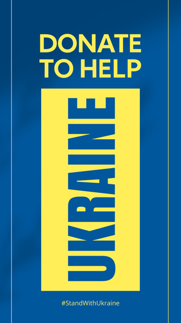 Designvorlage Donate To Help Ukraine on Blue für Instagram Story