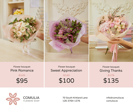 Florist Services Offer Bouquets of Flowers Facebookデザインテンプレート