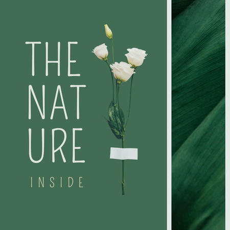 Ontwerpsjabloon van Instagram van Nature Inspiration with Tender Roses