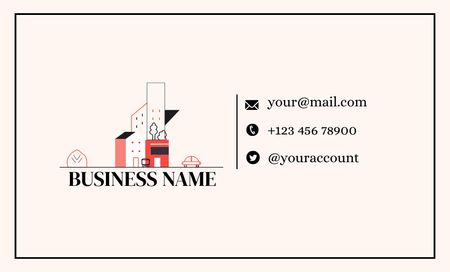 Ontwerpsjabloon van Business Card 91x55mm van Real Estate Company Services