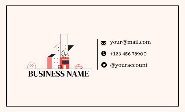 Real Estate Company Services Business Card 91x55mm Design Template
