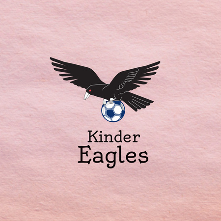 Plantilla de diseño de emblema del equipo deportivo con eagle sosteniendo la pelota Logo 