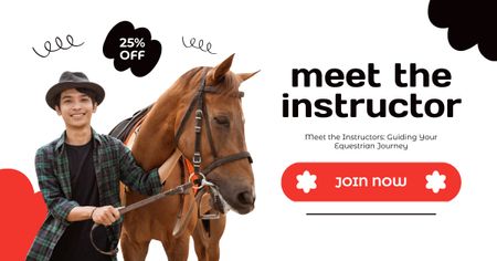 Platilla de diseño Experienced Equestrian Instructor Service At Discounted Rates Facebook AD
