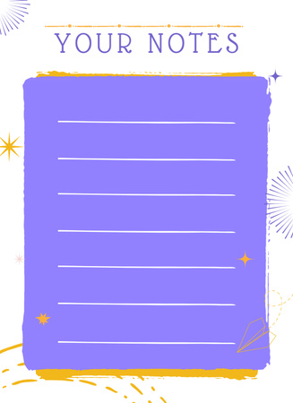 Personal Planner with Doodle Lines Notepad 4x5.5in Design Template